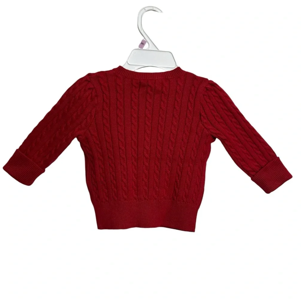 Ralph Lauren Childrenswear Polo Bear Mini‎ Cable Cotton Cardigan Size 6- MONTH